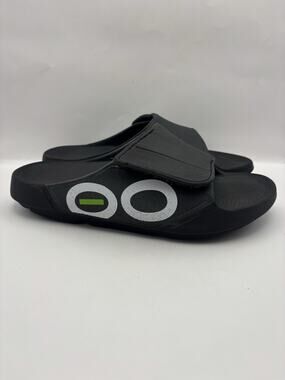 OOFOS Ooahh Sport Flex Black Recovery Sandals Men Size 8 Women Size 10